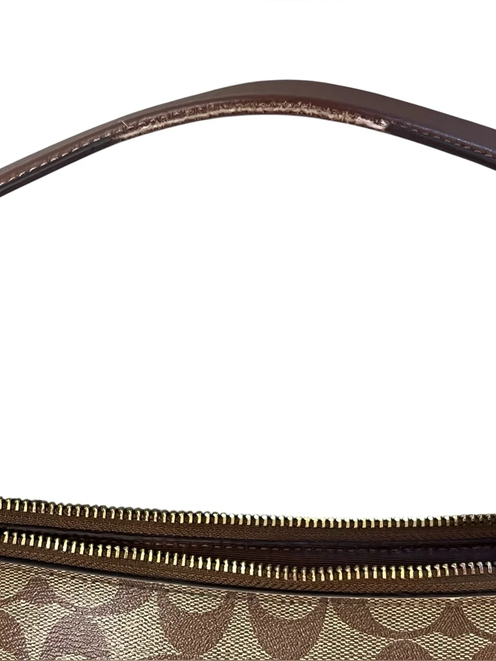 Coach F39527 Women’s Elle Hobo Shoulder Bag Leather Brown Signature Canvas